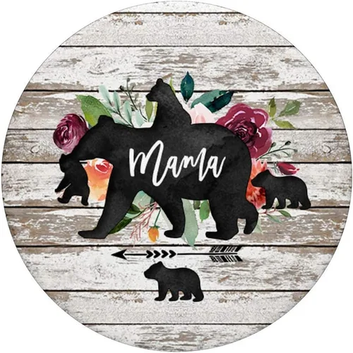Vista 3 de Mama Bear Cuatro Cubitos Rústico Barn Madera Watercolor Floral - PopSockets Grip y Stand para Teléfonos y Tabletas, Negro
