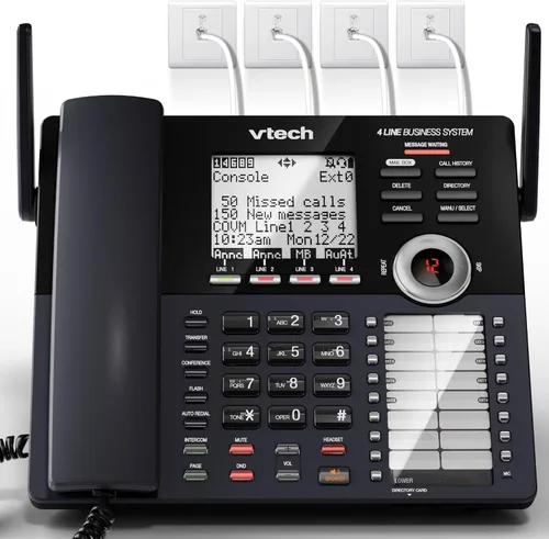 Vista 7 de VTech Accesorio de auricular para VTech AM18447 Small Business System, negro (paquete de 4)