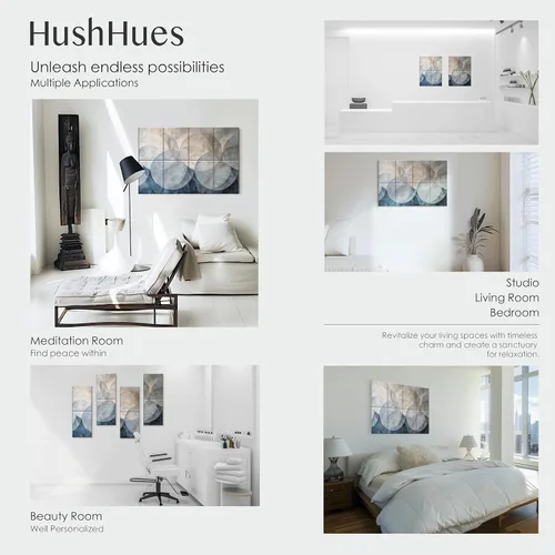 Vista 5 de Paquete de 8 Paneles Acústicos de Arte de 48x32 Pulgadas Paneles de Pared Insonorizados - Paneles Decorativos Absorbentes de Sonido para Estudios