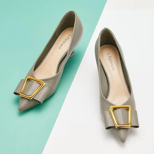 Vista 3 de C.Paravano Tacones bajos para mujer I Zapatos de tacón para mujer I Zapatos de tacón para mujer I Tacones bajos para mujer I Tacones cortos I