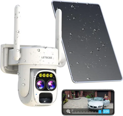 Vista 12 de LETSCEE Cámaras de seguridad inalámbricas para exteriores alimentadas por energía solar para seguridad del hogar, cámara exterior de visión de 360°