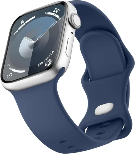 Vista 14 de Mugust - Correas deportivas compatibles con Apple Watch de 42mm, 41mm, 45mm, 49mm, 40mm, 44mm, 38mm, 42mm y 46mm, correa impermeable de silicona