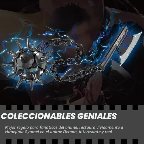Vista 5 de HIGH GODO Demon Anime Sword Building Set, Kit de Bloques de Hacha y Martillo Meteoro de 43 Pulgadas, Set de Bloques de Construcción de Armas