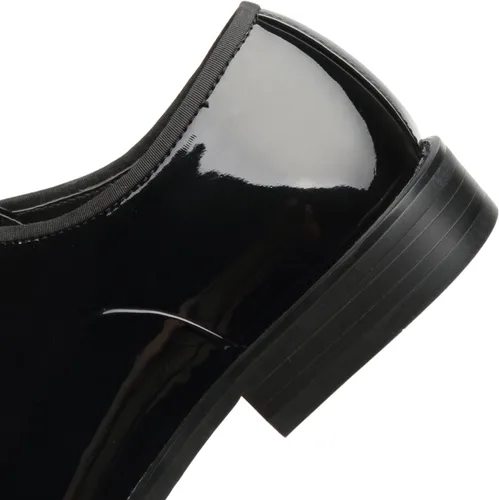 Vista 7 de Tuxedo Shoes Patent Leather Wedding Shoes for Men Cap Toe Lace up Formal Business Oxford Shoes