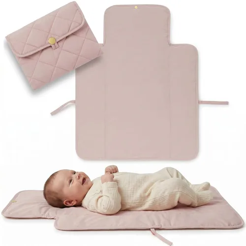 Vista 12 de Cambiador de pañales portátil, suave y fácil de limpiar, cambiador de pañales para bebés, la almohadilla ligera y plegable perfecta para viajar