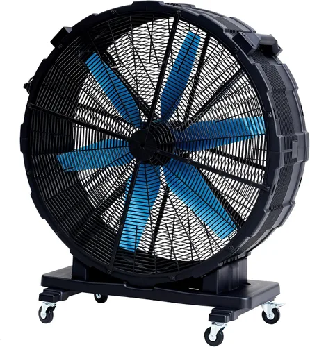 Vista 11 de Albott Ventilador de tambor industrial de 36 pulgadas, ventilador de piso de alta velocidad de plástico de 500 W con ruedas y velocidad variable