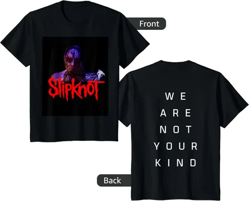 Vista 7 de Slipknot Camiseta oficial con portada de álbum con texto en inglés "We are not your kind