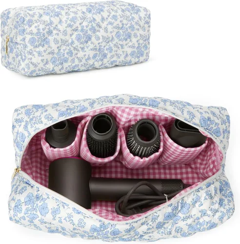 Vista 10 de HiTotes Bolsa de viaje para herramientas para el cabello, compatible con Dyson Airwrap, bonita funda de viaje floral para Shark Flexstyle Forro a