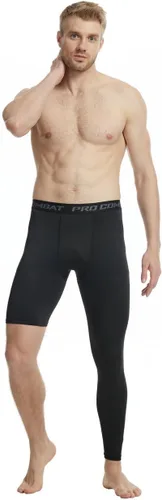 Vista 4 de Pantalones deportivos ajustados de una sola pierna de baloncesto para hombre, pantalones de compresión de 12 de una pierna, ropa interior atlética
