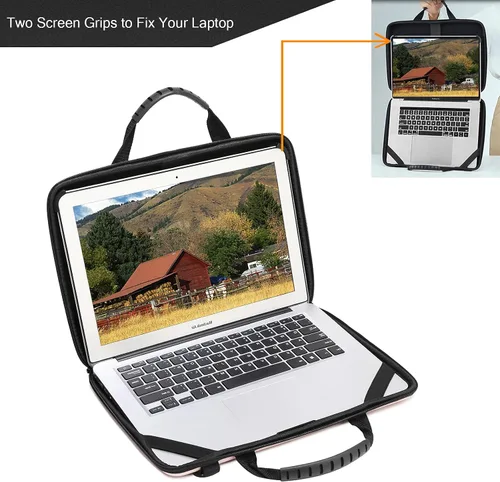 Vista 3 de Funda para laptop de 13-14 pulgadas MacBook Pro Air Chromebook HP Lenovo computadora portátil de trabajo carcasa rígida bolsa para laptop