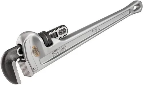 Vista 2 de RIDGID 31105 Llave de tubo recta de aluminio modelo 824, 24 pulgadas (producto 1) y llave de tubo recta de aluminio RIDGID 47057, 12 pulgadas