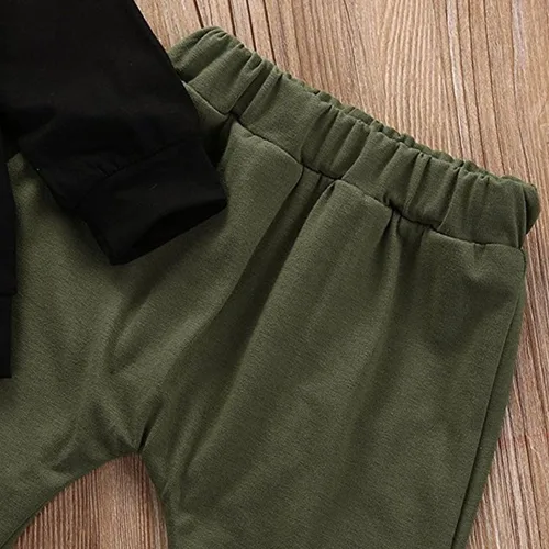 Vista 4 de Conjunto de ropa de otoño e invierno para bebé, conjunto de ropa estampada con pantalones de 0 a 3 años