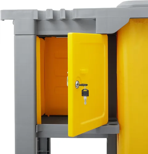 Vista 5 de Dryser Carrito de limpieza comercial con ruedas - Carrito de limpieza con gabinete con cerradura de llave