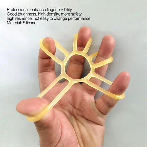 Vista 6 de 3 unids fortalecedor de agarre de mano en forma de flor extensor de mano ejercitador dedo 3 niveles estirador bandas de resistencia de mano