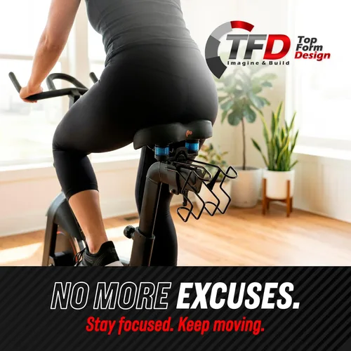 Vista 7 de TFD Cómodo asiento de bicicleta, asiento universal de bicicleta para ejercicio y uso en pelotón, silla acolchada premium con cojín de resorte doble