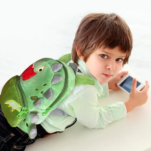 Vista 7 de Svitbag Mochila pequeña de dibujos animados de animales pequeños con correas ajustables para niños y niñas, Dinosaurio