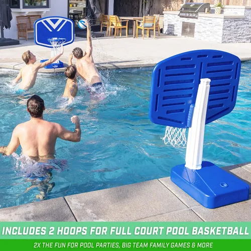 Vista 3 de GoSports Splash Hoop 2 en 1 Juego Completo de Baloncesto y Voleibol para Piscina