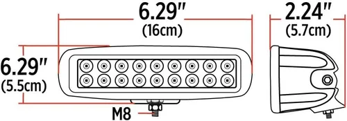 Vista 6 de Trux Accesorios TLED-W4 Universal 6" Rectangular LED Lámpara de Trabajo/Luz con Estroboscópico Ámbar