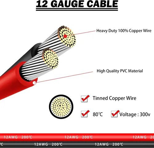Vista 5 de GELRHONR XT60i Cable de extensión 1M, XT60 macho a XT60i hembra Cable conector 12AWG Cable de silicio, para Ebike, cargador de batería Lipo de coche