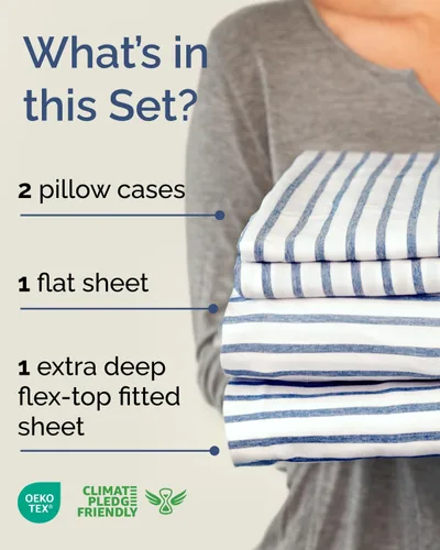 Vista 347 de Extra Deep Twin XL Sheet Set - 3 Piece College Dorm Room - White 01-Blanco