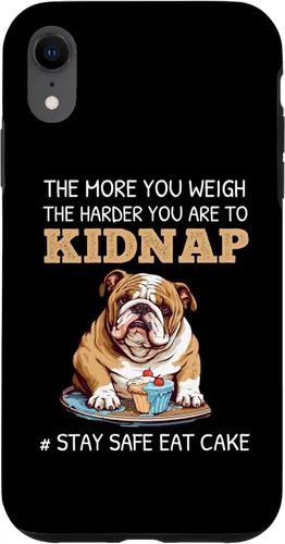 Vista 25 de English Bulldog Dog Lover Funny Quote Stay Safe Eat Cake Case for iPhone 17