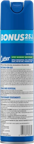Vista 4 de Repelente de insectos en aerosol Cutter Backwoods, con un 25% de DEET, Paquete de 12, 7.5-Ounce