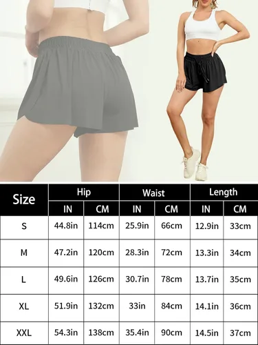 Vista 6 de Pantalones cortos fluidos para mujer, 2 en 1, con diseño de mariposa, pantalones cortos atléticos con bolsillo, faldas de entrenamiento, ciclismo