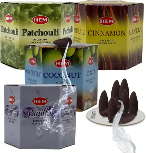 Vista 8 de Paquete variado de conos de incienso de reflujo para fuente de humo, neblina, cascada aromática y esterilla #4