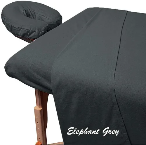 Vista 4 de Juego de sábanas de algodón egipcio suave de lujo de 3 piezas para mesa de masaje, para spa, bolsillo profundo de hasta 5-7 pulgadas