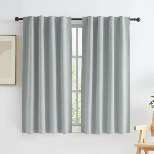 Vista 96 de KEQIAOSUOCAI - Cortinas opacas naturales de 108 pulgadas de largo, cortinas modernas con pestaña trasera, paneles plisados para sistema de cortina