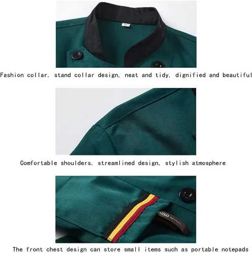 Vista 4 de Chef Coat Short Sleeve for Men, Womens Unisex Chef Shirt Buttons Classic Shirt Food Service Jacket