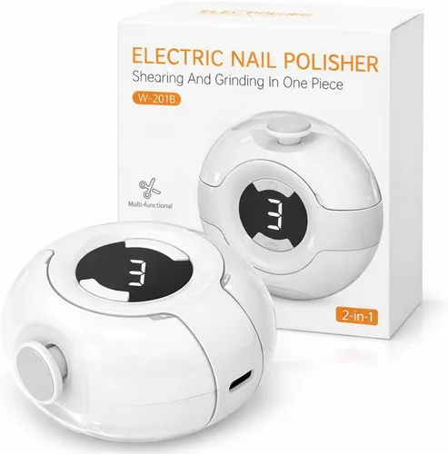 Vista 9 de Cortador de uñas eléctrico 2 en 1 y pulidor de uñas (naranja)