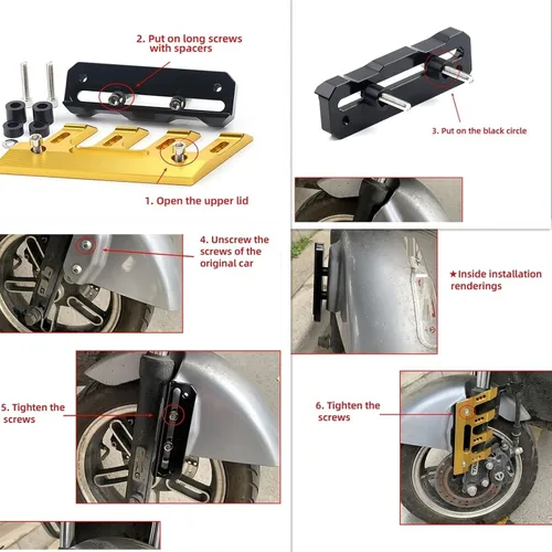 Vista 5 de SCUUBE Para Yamaha MT-09 MT-07 MT03 MT01 Bloque de protección de guardabarros delantero de motocicleta, protector lateral de caída, protector