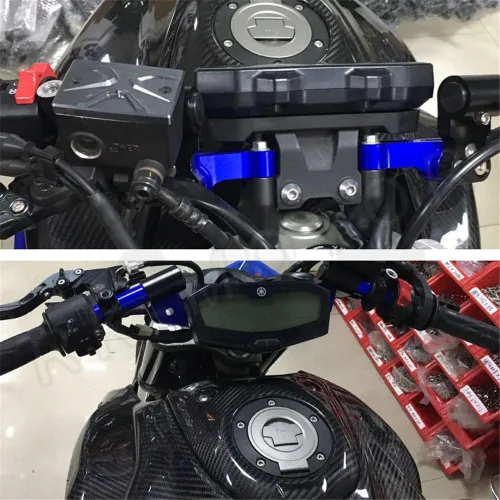 Vista 3 de SMT - Juego de placa adaptadora y manillar con clip compatible con MT-07 FZ-07 2014-2017 Azul [B07FPXBX33]
