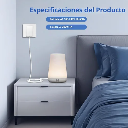 Vista 4 de Cable adaptador de corriente de 5 V para Hatch Baby Rest, Rest+ y Rest Mini máquinas de sonido, luces nocturnas y entrenadores de sueño, enchufe