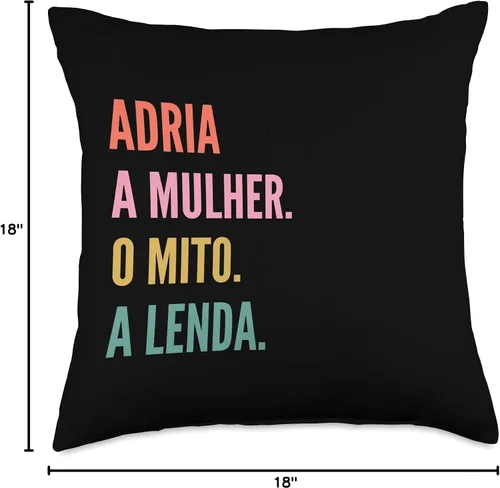 Vista 4 de Designs De Nomes Engraçados Para Mulher Divertido cojín portugués con diseño de nombre Adria, 18 x 18 pulgadas, multicolor
