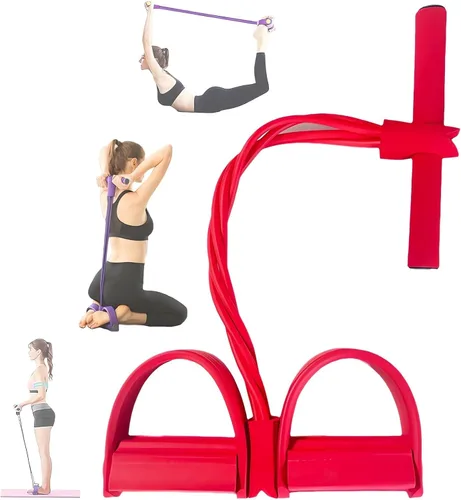 Vista 9 de 21 Bandas de Resistencia para Fitness - 4 Tubo Pedal Tirador de Tobillo - 2023 Nuevo Juego de Bandas Elásticas para Sentadillas y Estiramiento