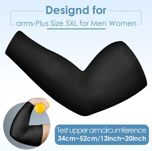 Vista 3 de 4 pares de mangas de compresión de gran tamaño para mujer, con protección solar UV, de seda helada, de gran tamaño, para mujer