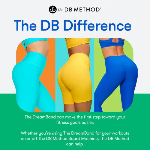 Vista 6 de The DB Method DreamBand Pro - Banda de resistencia a las sentadillas, bajo impacto, se dirige a los músculos estabilizadores de cadera, bandas