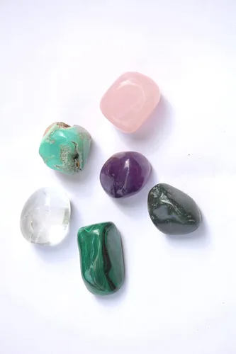 Vista 13 de Jet Authentic - Colección única de piedras pulidas de apatita + hematita + vasonita + shungita + citrino para resolver problemas de salud y Artritis