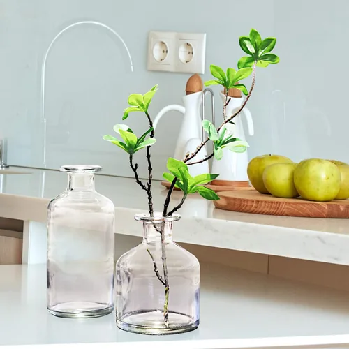 Vista 7 de WDHODEC Juego de 8 jarrones de cristal transparente, pequeños jarrones para flores, mini jarrón de vidrio surtido para bodas rústicas, arreglos