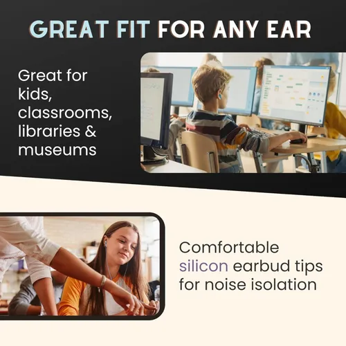 Vista 11 de Paquete de 100 auriculares Marbles a granel, auriculares multicolor Chromebook para el aula