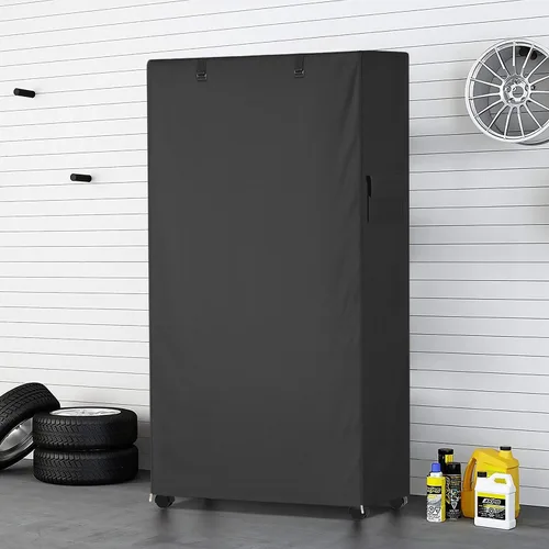 Vista 2 de Cubierta de Estante de Almacenamiento, Para Exteriores Extra Resistente 600D 30''An x 14''Pr x 62''Al, Cubiertas de Estante Impermeables y a Prueba