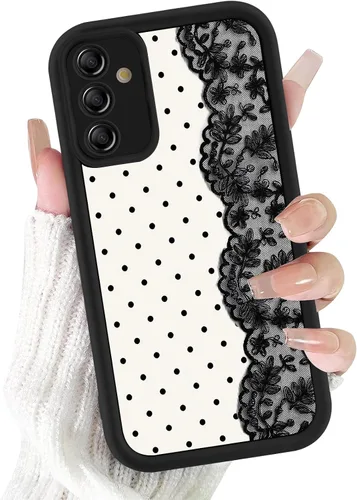 Vista 8 de Para Samsung Galaxy S24 5G 6.2''Cute Polka Dot Phone Case-Negro