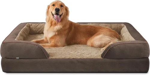 Vista 24 de INVENHO Sofá ortopédico de espuma para perros medianos con funda extraíble lavable, forro impermeable y parte inferior antideslizante