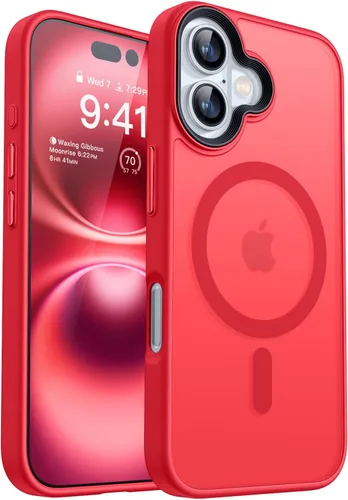 Vista 25 de CANSHN Funda magnética transparente compatible con iPhone 15 Pro [Compatible con Magsafe] [No amarillea] Funda protectora delgada y fina a prueba