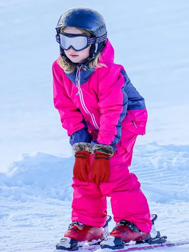 Vista 6 de Geyoga 2 pares de guantes de esquí de nieve para niños, impermeables, de piel sintética, guantes de snowboard resistentes al viento para jóvenes