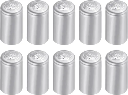Vista 6 de uxcell 100 cápsulas termorretráctiles de PVC, cápsulas para botellas de vino, tapa retráctil, cubierta superior retráctil para bodegas y cocina Negro