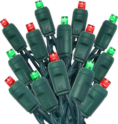 Vista 17 de HLO Lighting Luces de Navidad LED verde azulado de 0.197 in Mini luces LED de Navidad de gran angular para uso en interiores y exteriores 70