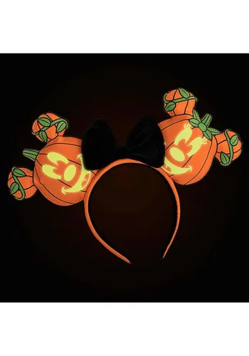 Vista 4 de Loungefly Disney Mick-O-Lantern - Diadema que brilla en la oscuridad